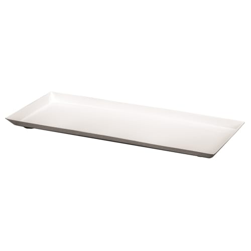 Tuxedo Collection Amenity Tray, White Enamel/Stainless Steel